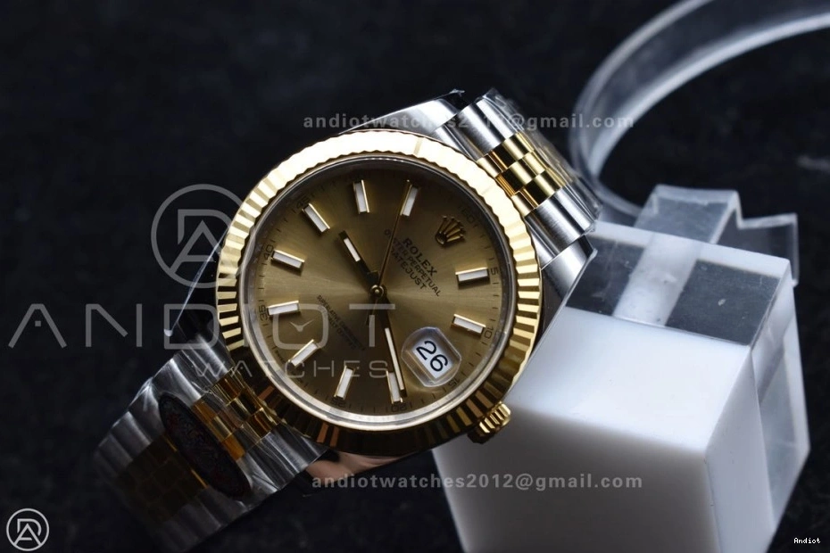 Bracelet DateJust Steel YG Dial on 1:1 YG 904L 126333 41 Stick SS VR3235 Jubilee Edition Clean Best 0307